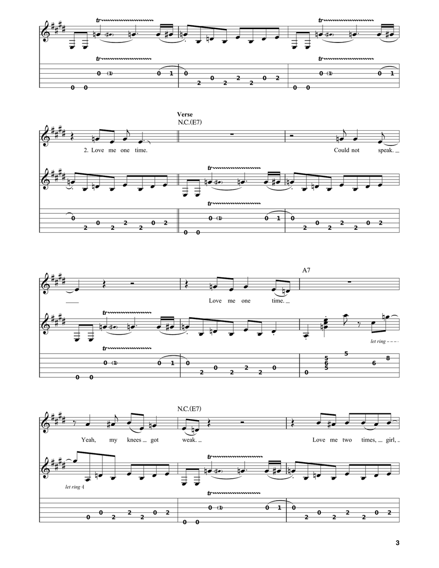Love Me Two Times Guitar Tablature scores gallery preview page 3