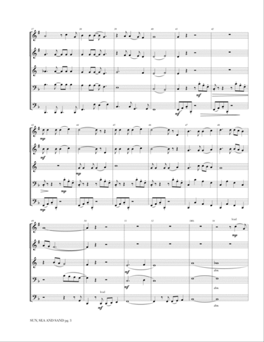 Sun, Sea and Sand The Folk Songs of the Caribbean Brass Ensemble scores gallery preview page 4