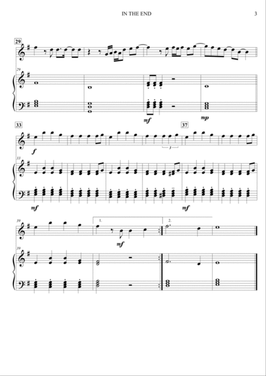 In The End Violin Solo scores gallery preview page 4