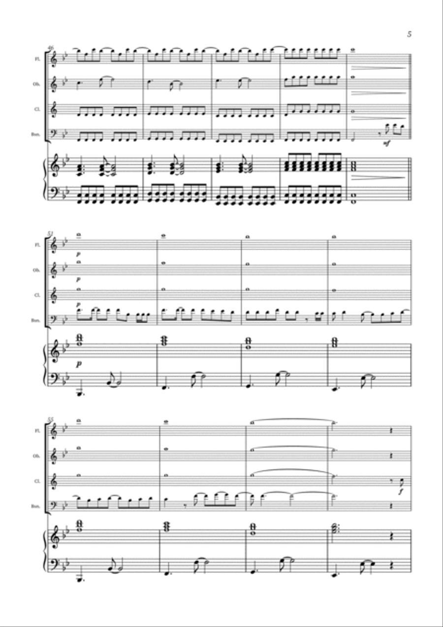 All Too Well Woodwind Quartet scores gallery preview page 5