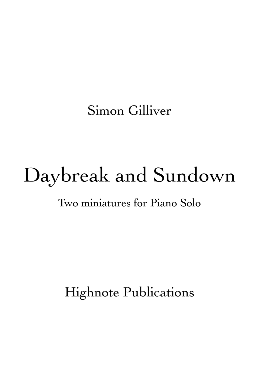 Daybreak and Sundown Piano scores gallery preview page 1