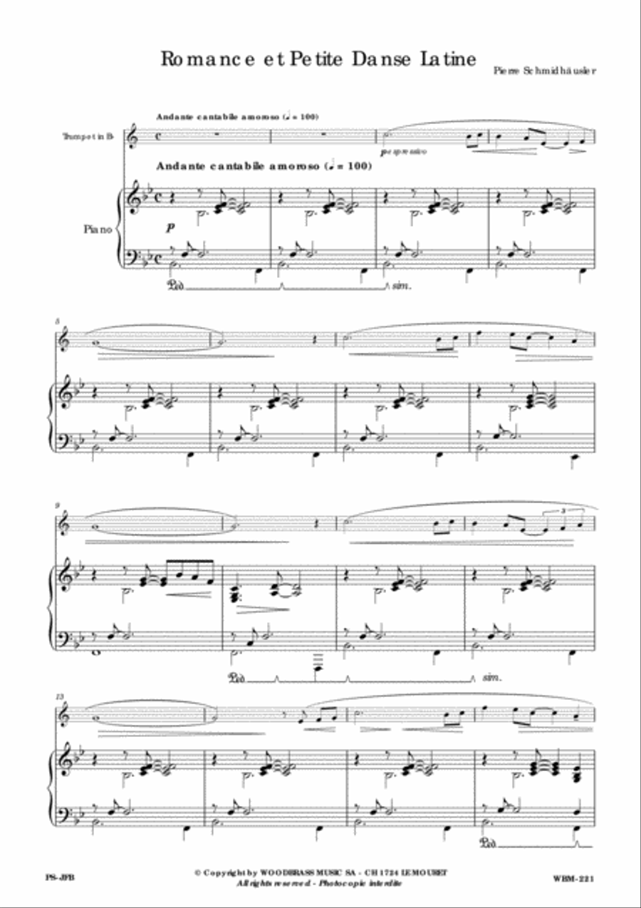 Romance et Petite Danse Latine Trumpet Solo scores gallery preview page 2