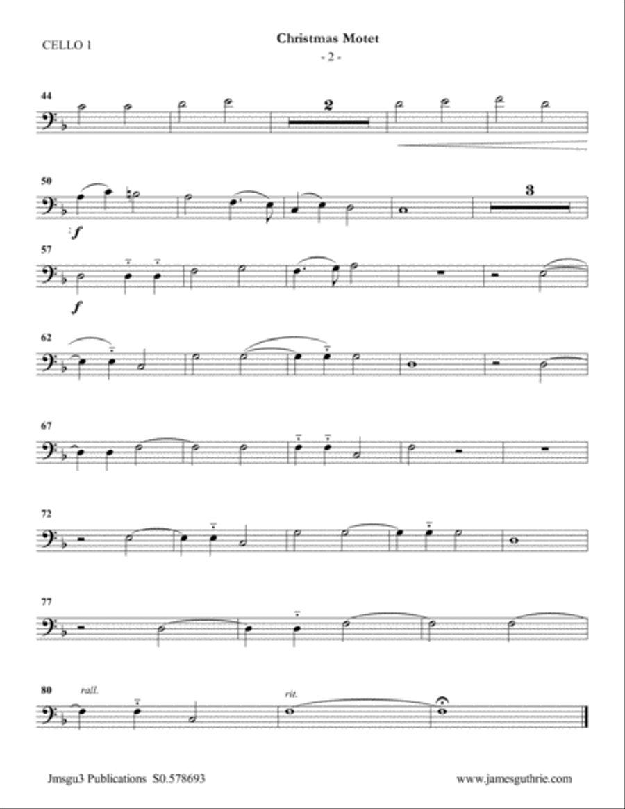 Mouton: Christmas Motet for String Choir 4-Part scores gallery preview page 2