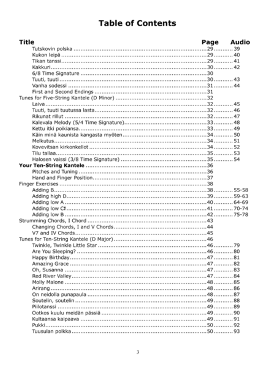 Finnish Kantele Book and Digital Audio scores gallery preview page 4
