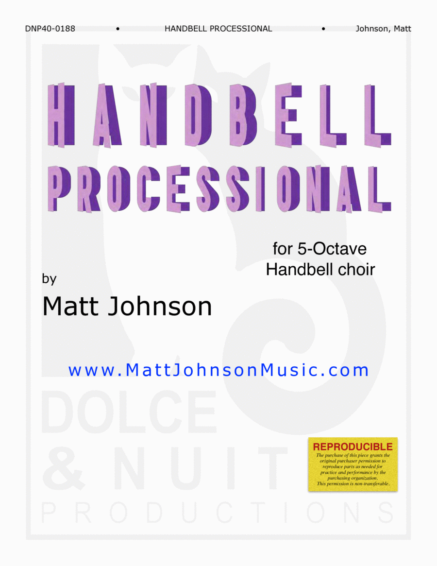 Handbell Processional ~ 5 octave handbell choirs - REPRODUCIBLE 5-Octaves scores gallery preview page 1