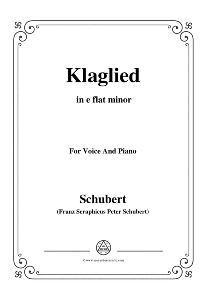 Schubert-Klaglied,Op.131 No.3,in e flat minor,for Voice&Piano image number null