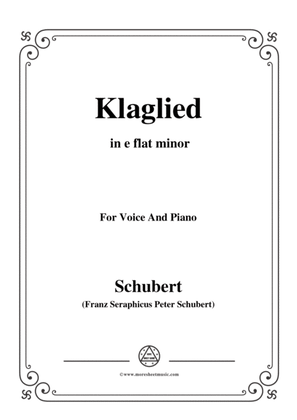 Schubert-Klaglied,Op.131 No.3,in e flat minor,for Voice&Piano