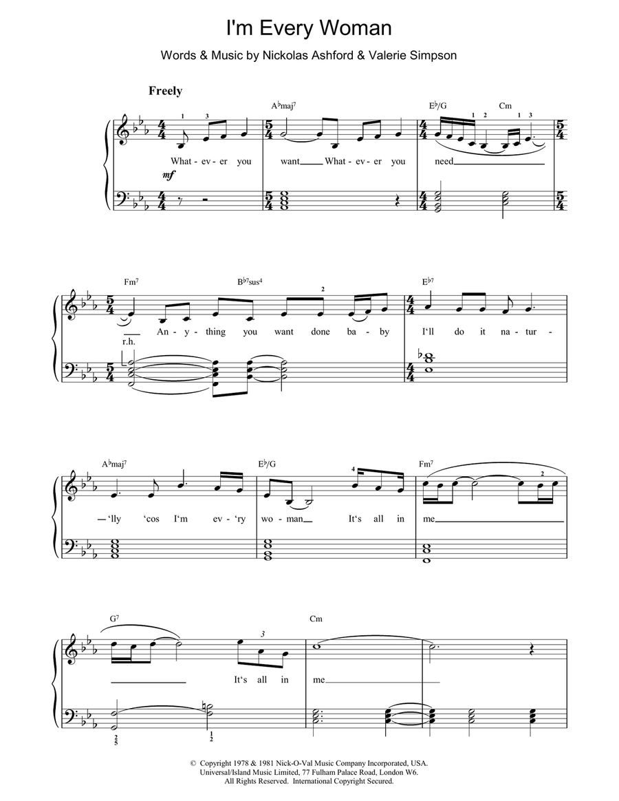 I'm Every Woman Voice scores gallery preview page 1