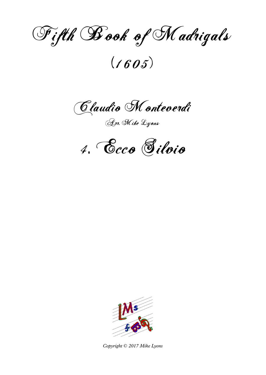 Monteverdi - The Fifth Book of Madrigals (1605) - 4. Ecco Silvio Brass Ensemble scores gallery preview page 1