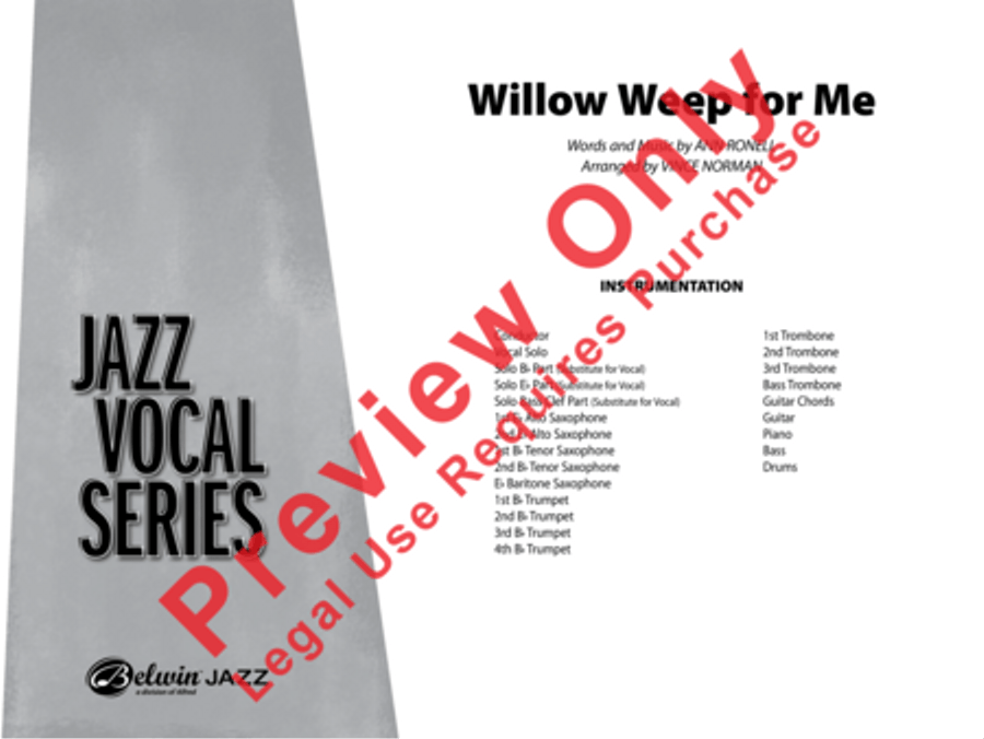 Willow Weep for Me Jazz Ensemble scores gallery preview page 2
