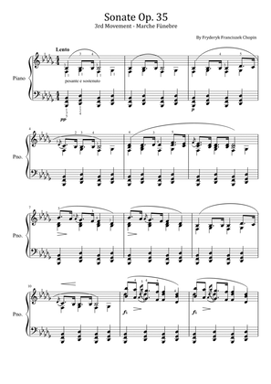 Chopin - Sonate Op. 35 - 3rd Mvt - Marche Fùnebre - Original With Fingered