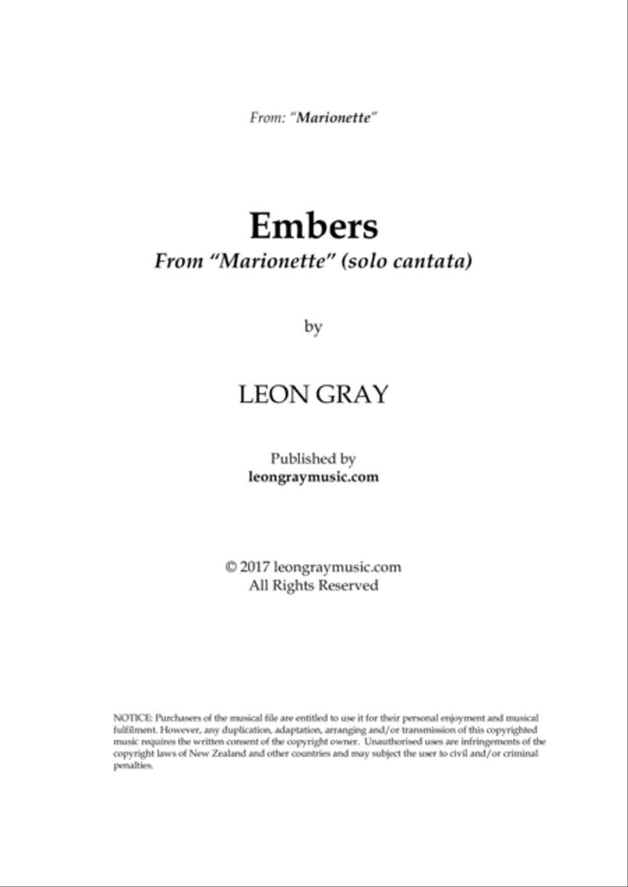 Embers from 'Marionette' Voice scores gallery preview page 1