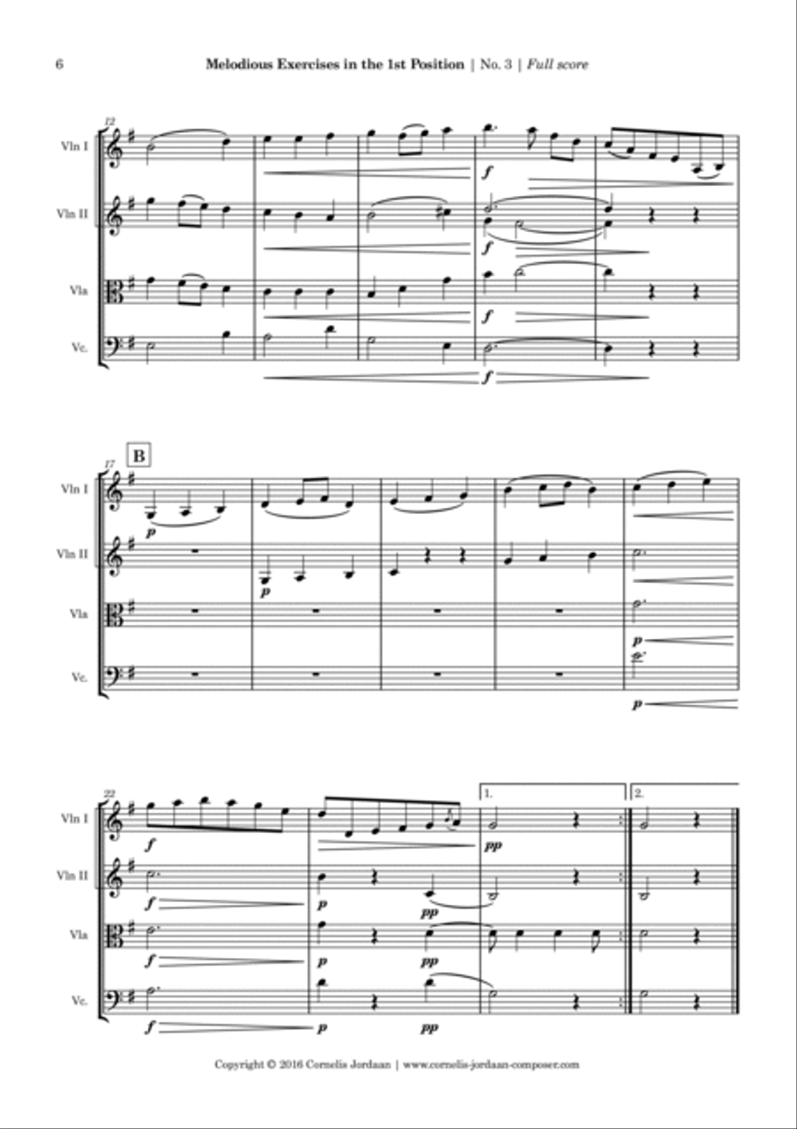ELGAR : Melodious Exercises in the 1st Position, for string quartet String Quartet scores gallery preview page 6