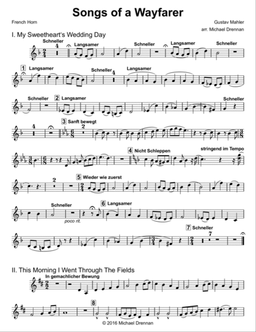 Songs of a Wayfarer for Horn and Piano Piano Accompaniment scores gallery preview page 2