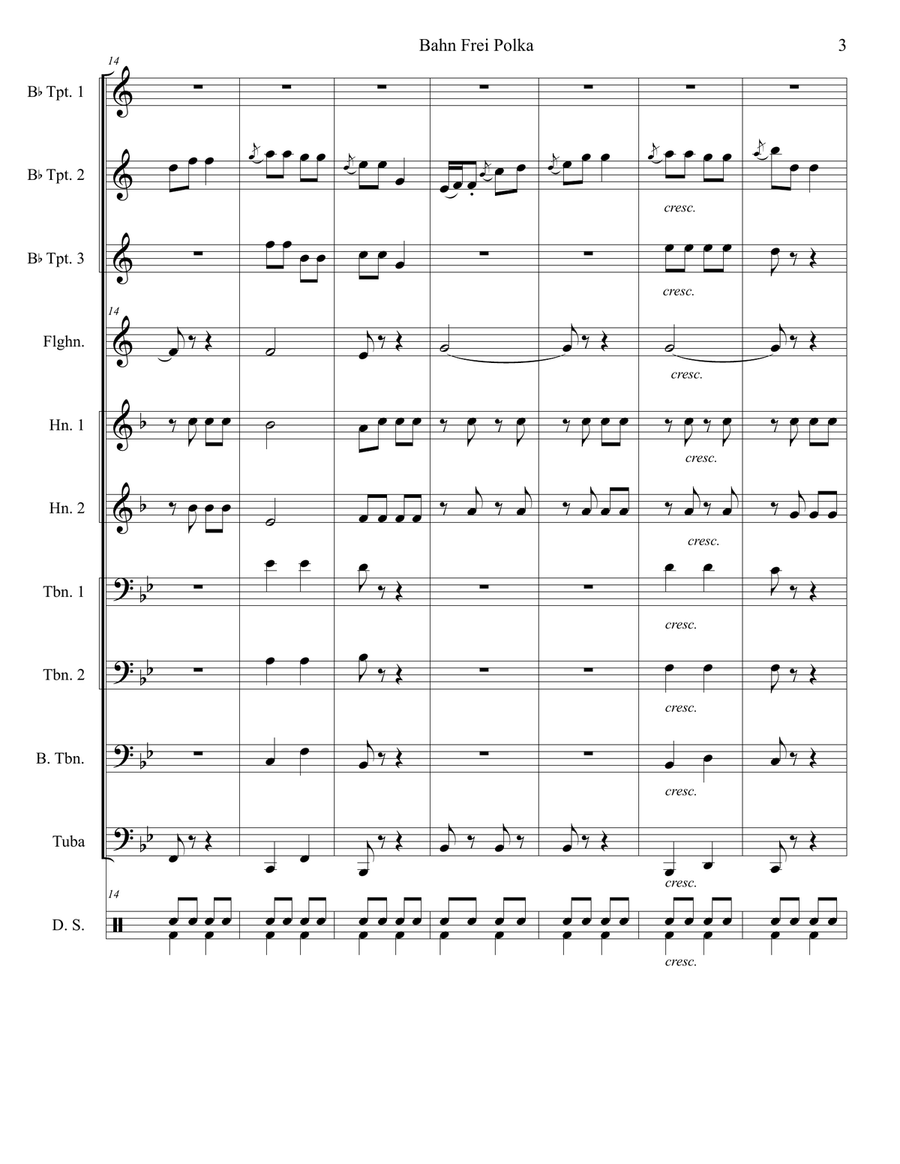 Bahn Frei Polka Brass Ensemble scores gallery preview page 3