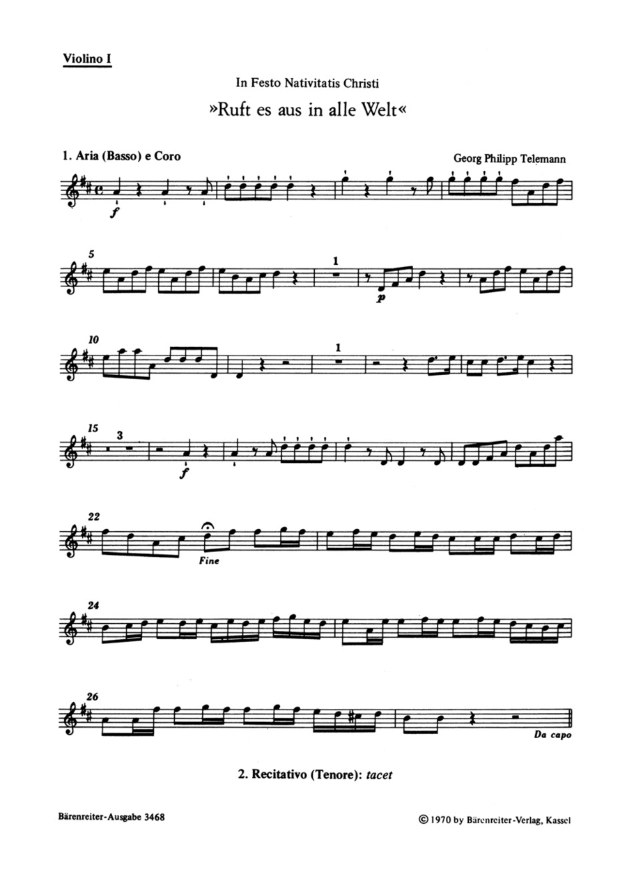 Ruft es aus in alle Welt Violin scores gallery preview page 1