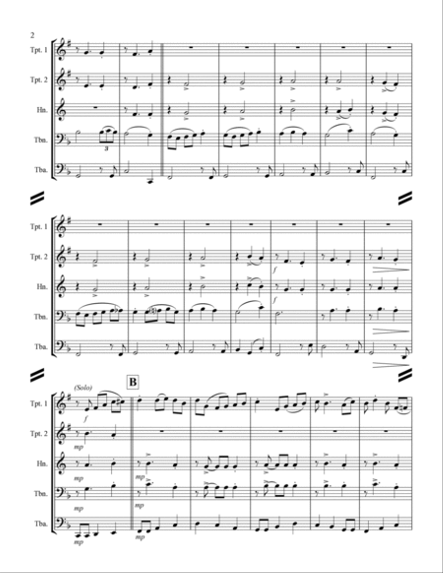 Bring a Torch Jeanette, Isabella (for Brass Quintet) Brass Quintet scores gallery preview page 3