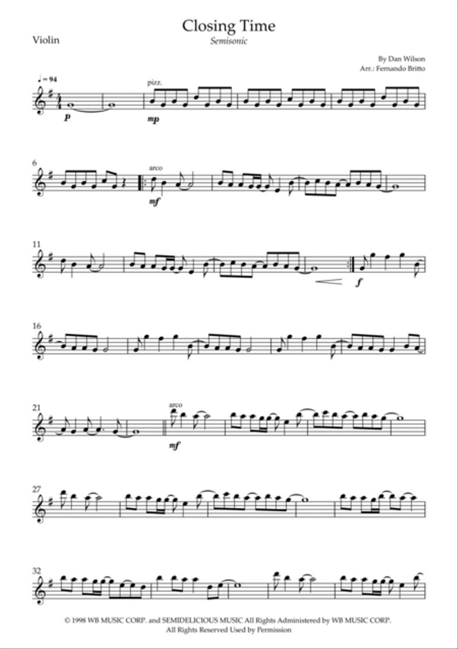Closing Time String Duet scores gallery preview page 4
