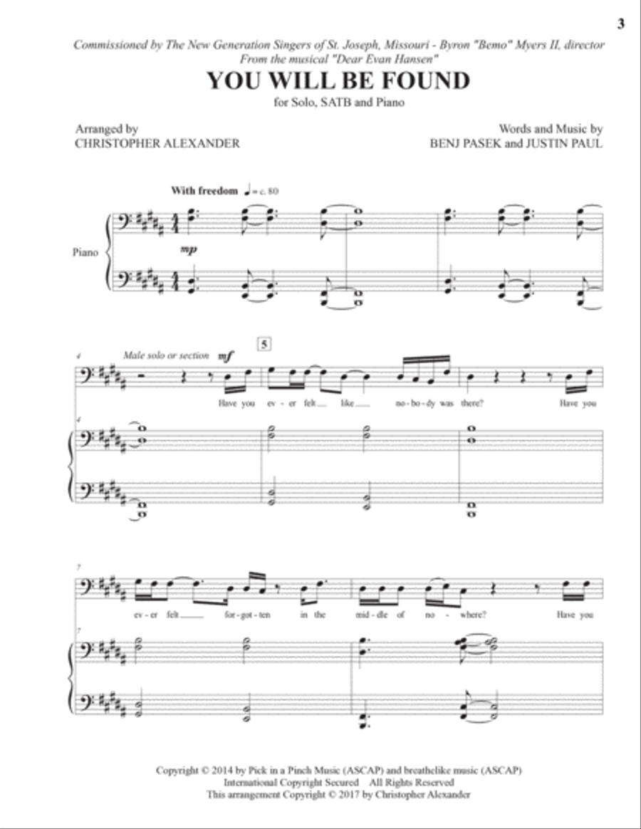 You Will Be Found 4-Part scores gallery preview page 3