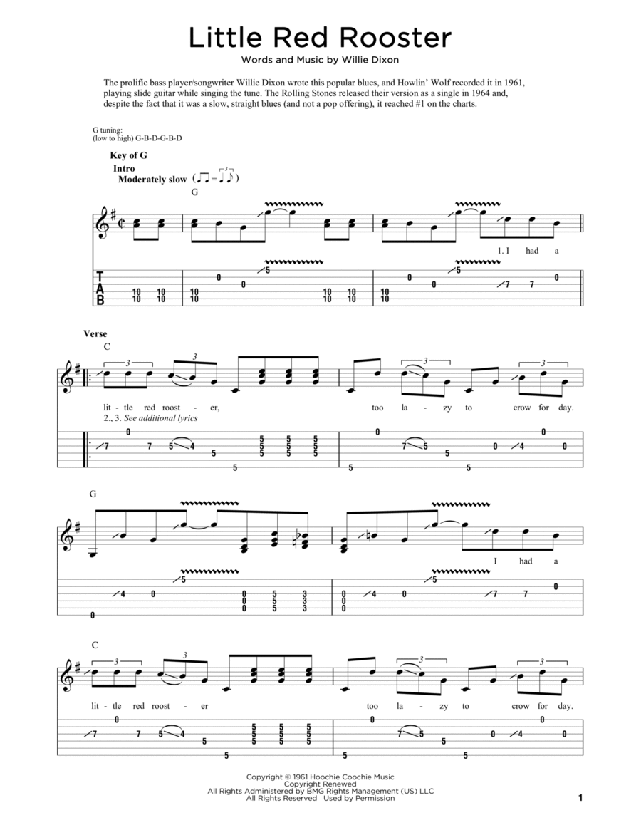 Little Red Rooster (arr. Fred Sokolow) Dobro scores gallery preview page 1