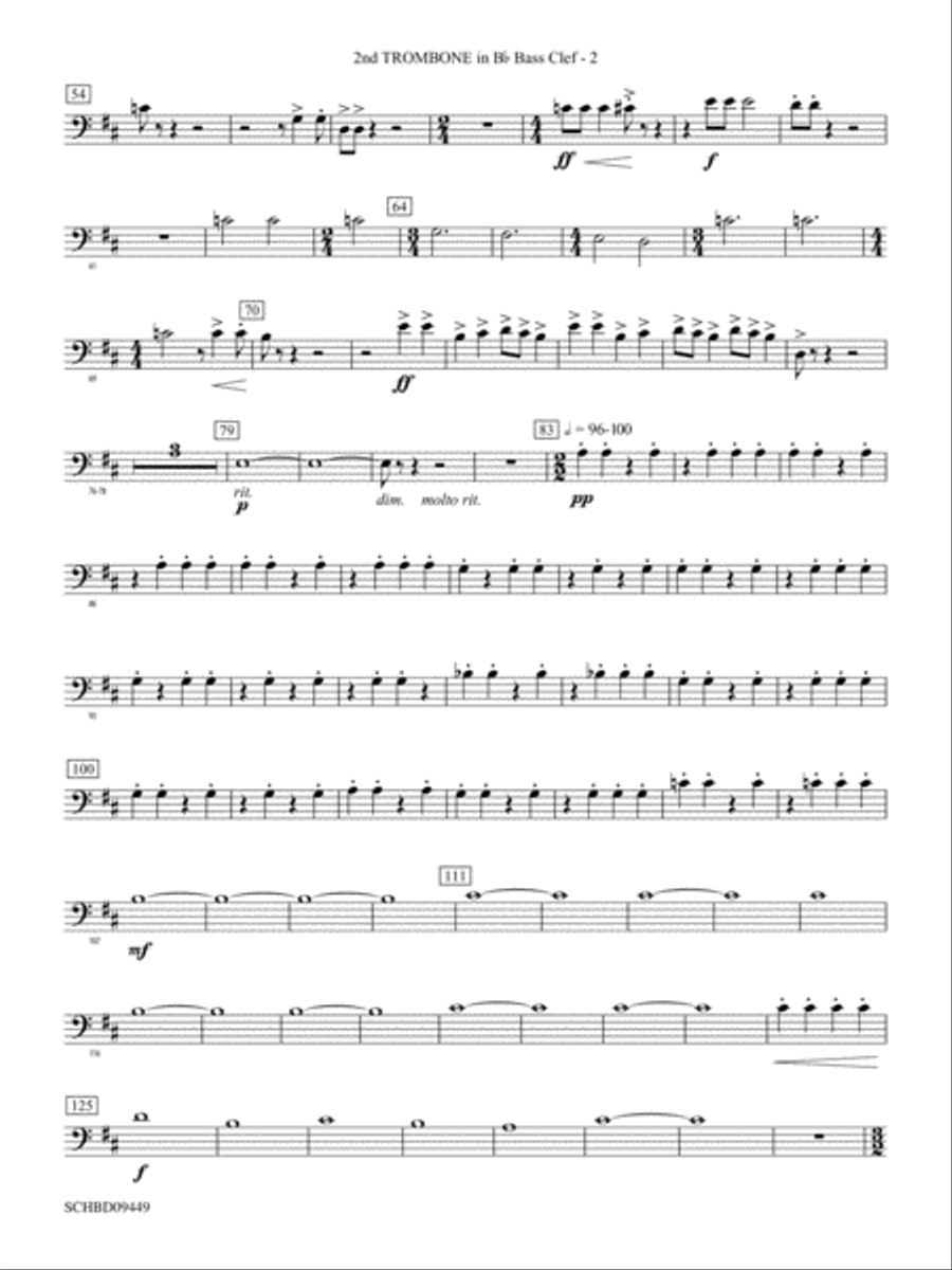 Psalm 46: (World Part) 2nd B-flat Trombone B.C. Concert Band scores gallery preview page 2