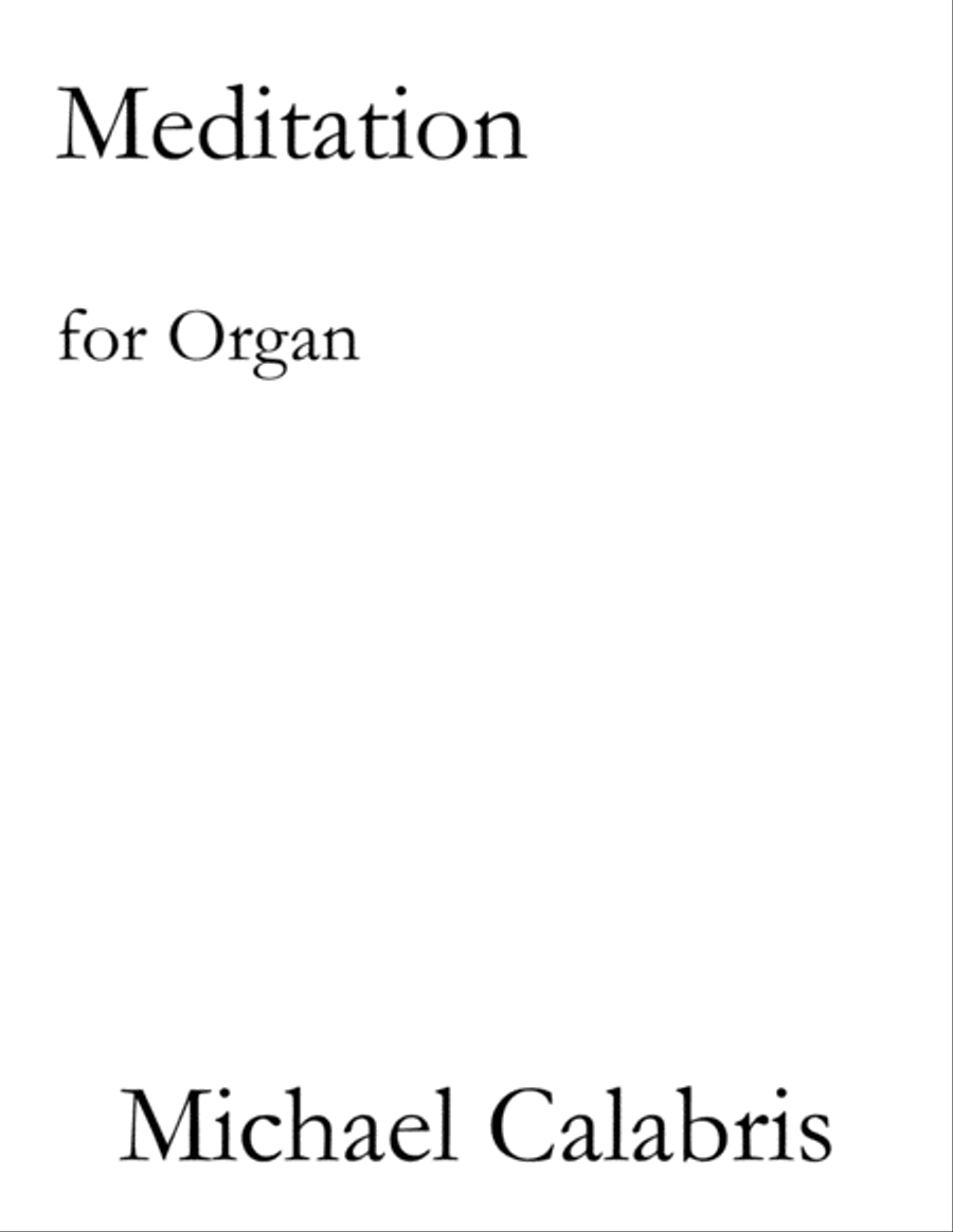 Meditation (for Organ)