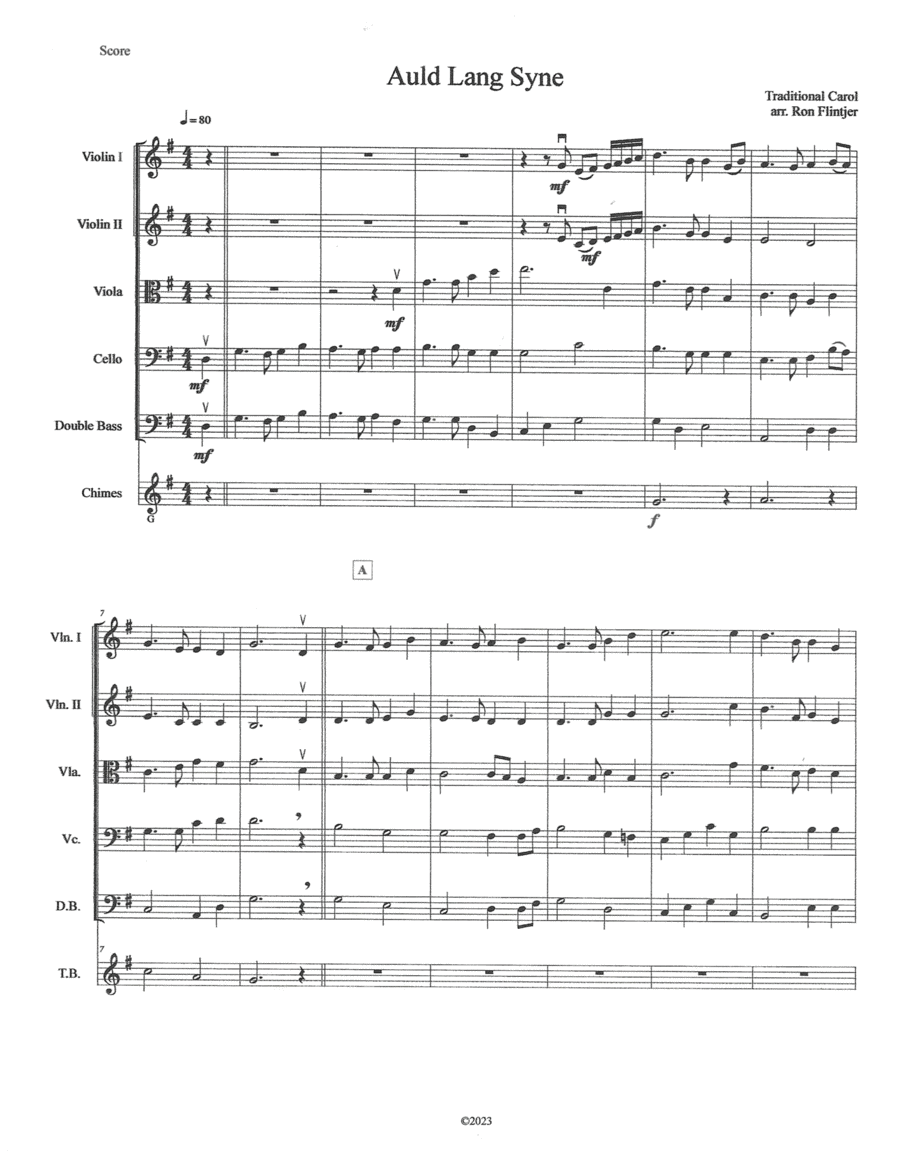 Auld Lang Syne String Orchestra scores gallery preview page 1