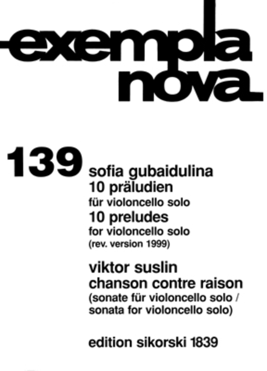 Ten Preludes and Chanson Contre Raison Sonata Cello Solo scores gallery preview page 1