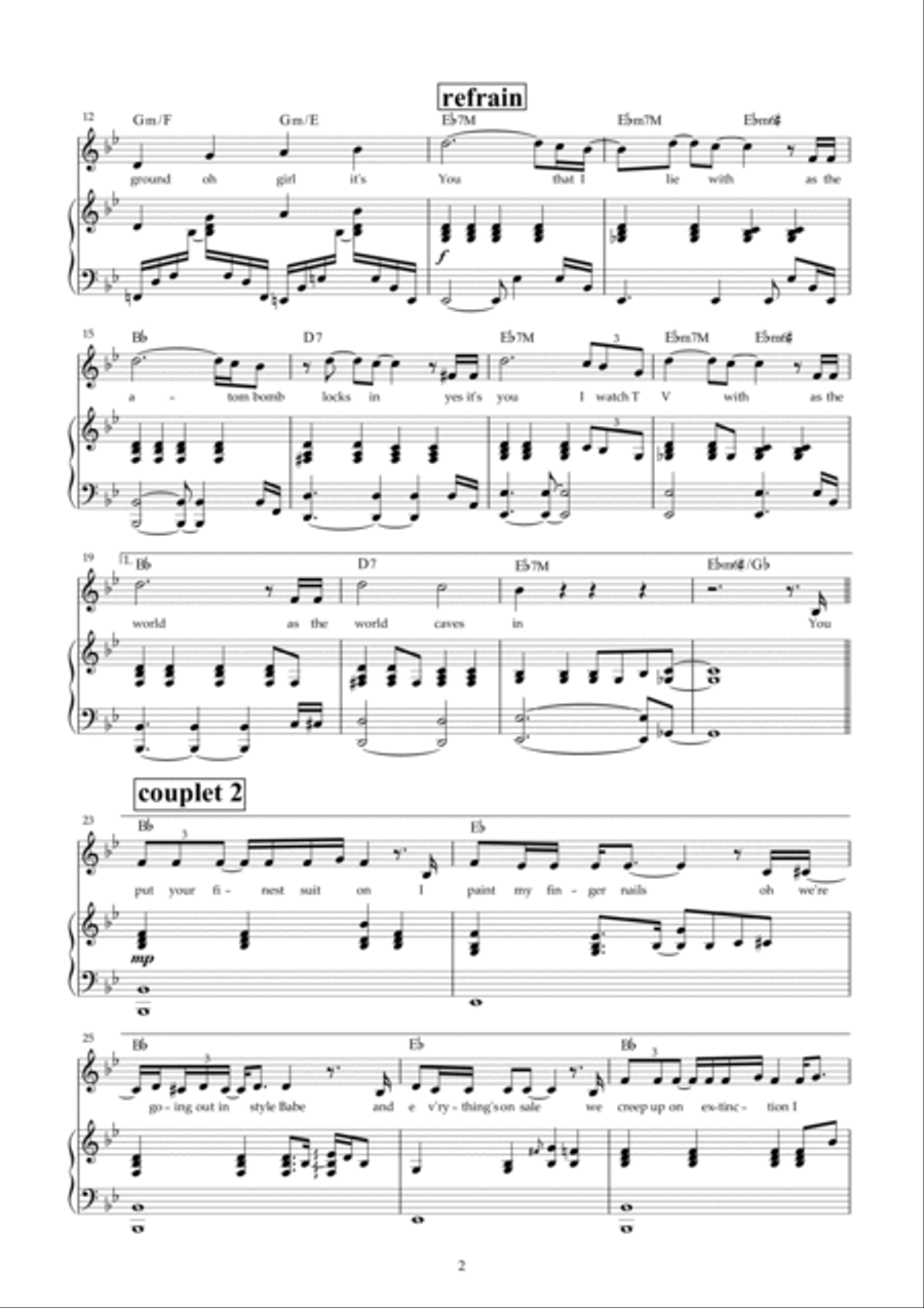As The World Caves In Voice scores gallery preview page 2