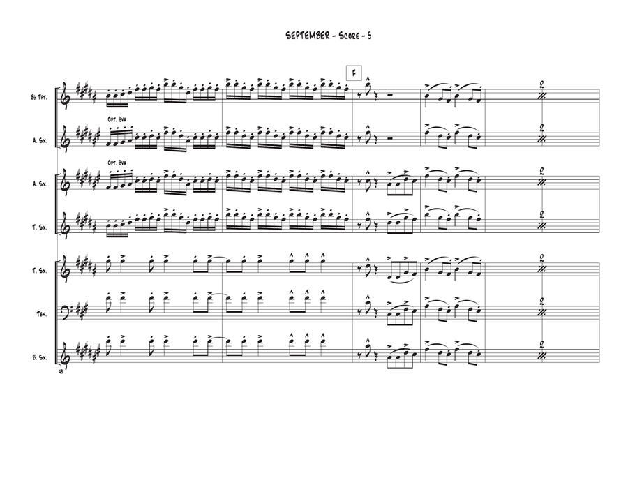 September Tenor Saxophone scores gallery preview page 5