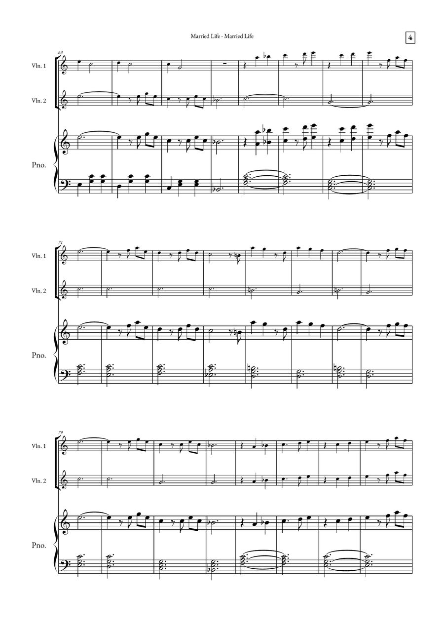 Married Life String Duet scores gallery preview page 4