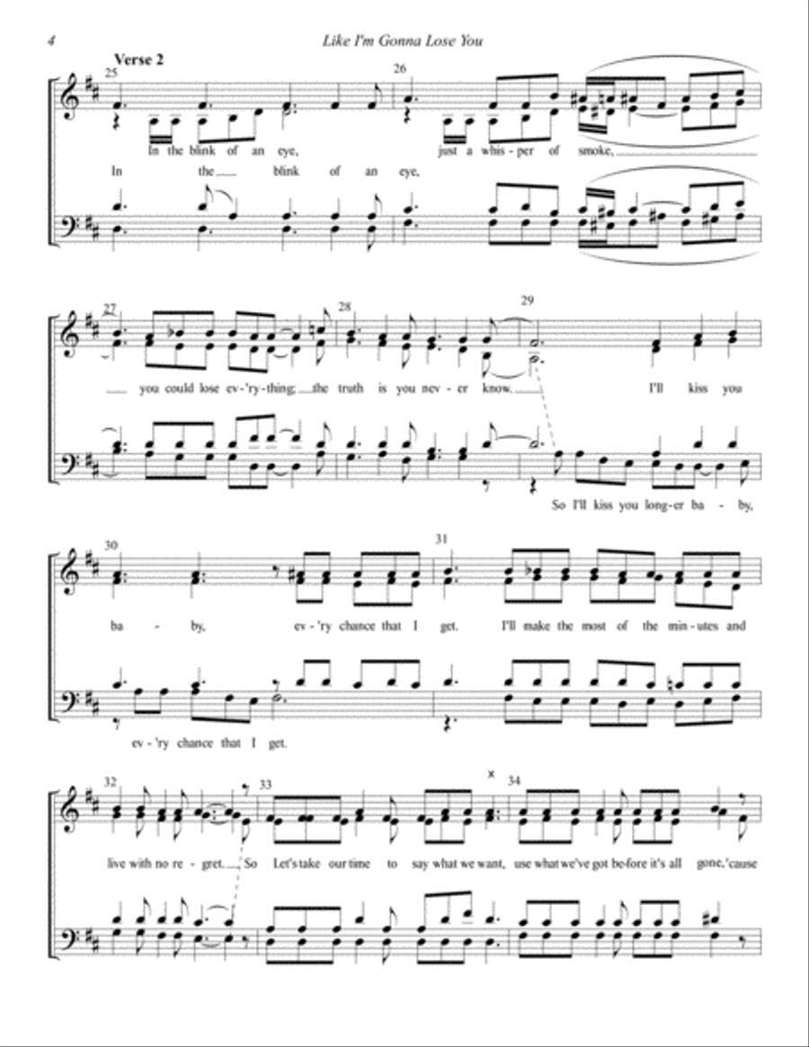 Like I'm Gonna Lose You Like I'm Gonna Lose You 4-Part scores gallery preview page 5