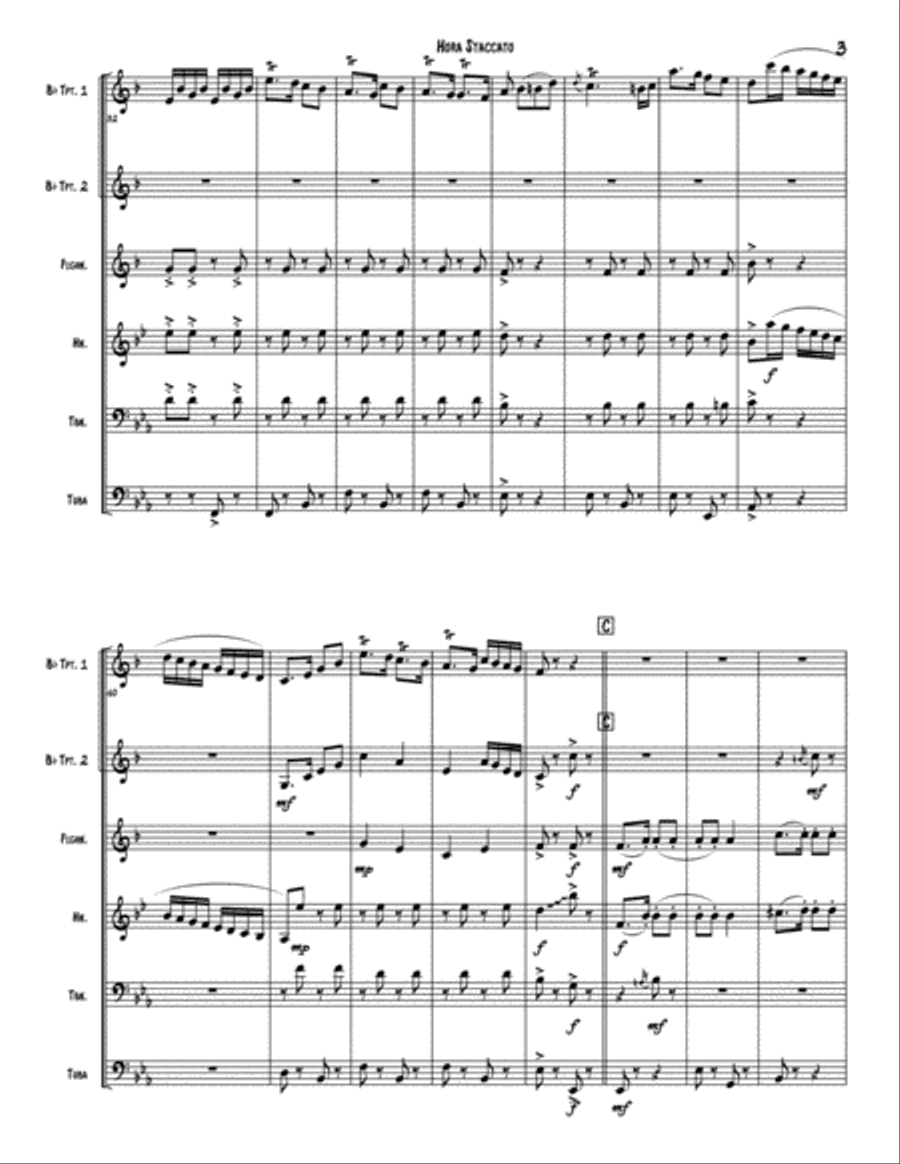 Hora Staccato Hora Staccato Brass Ensemble scores gallery preview page 3