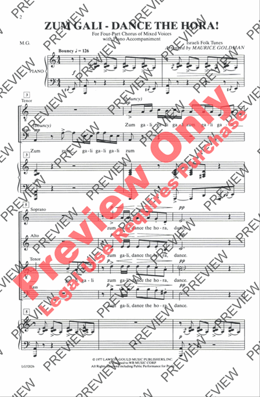 Zum Gali 4-Part scores gallery preview page 2