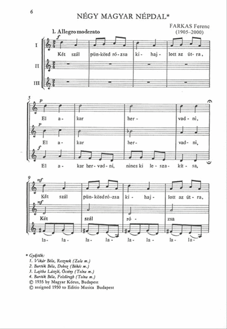 Hat magyar népdal Choir scores gallery preview page 3