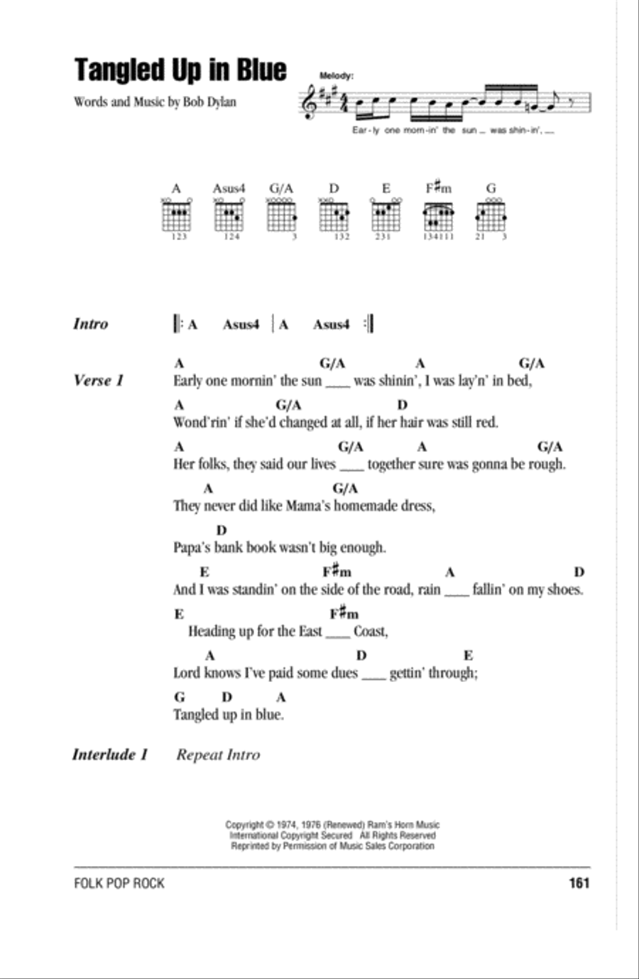 Tangled Up In Blue Tangled Up In Blue Acoustic Guitar scores gallery preview page 1