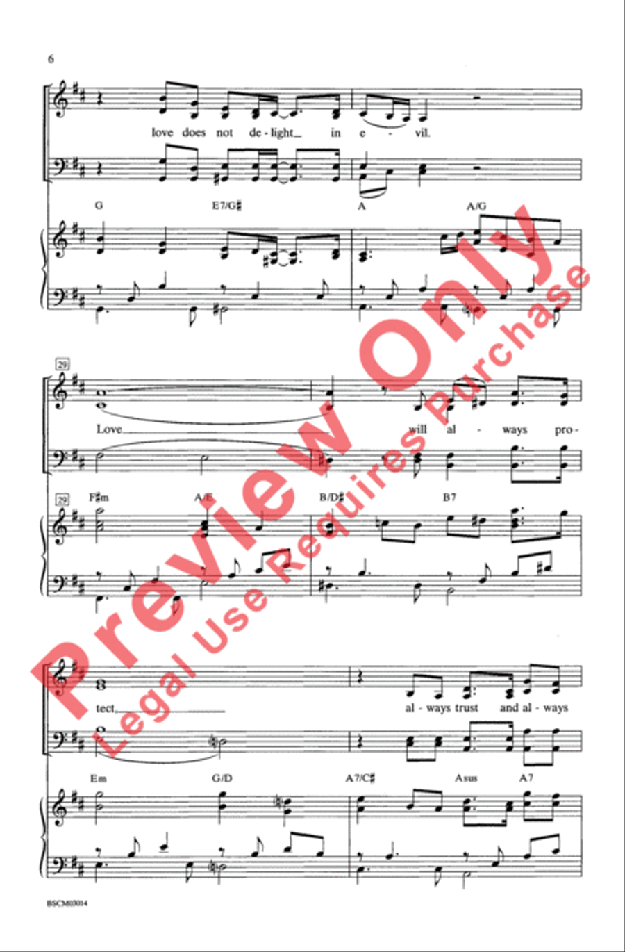 Love Never Fails 4-Part scores gallery preview page 6