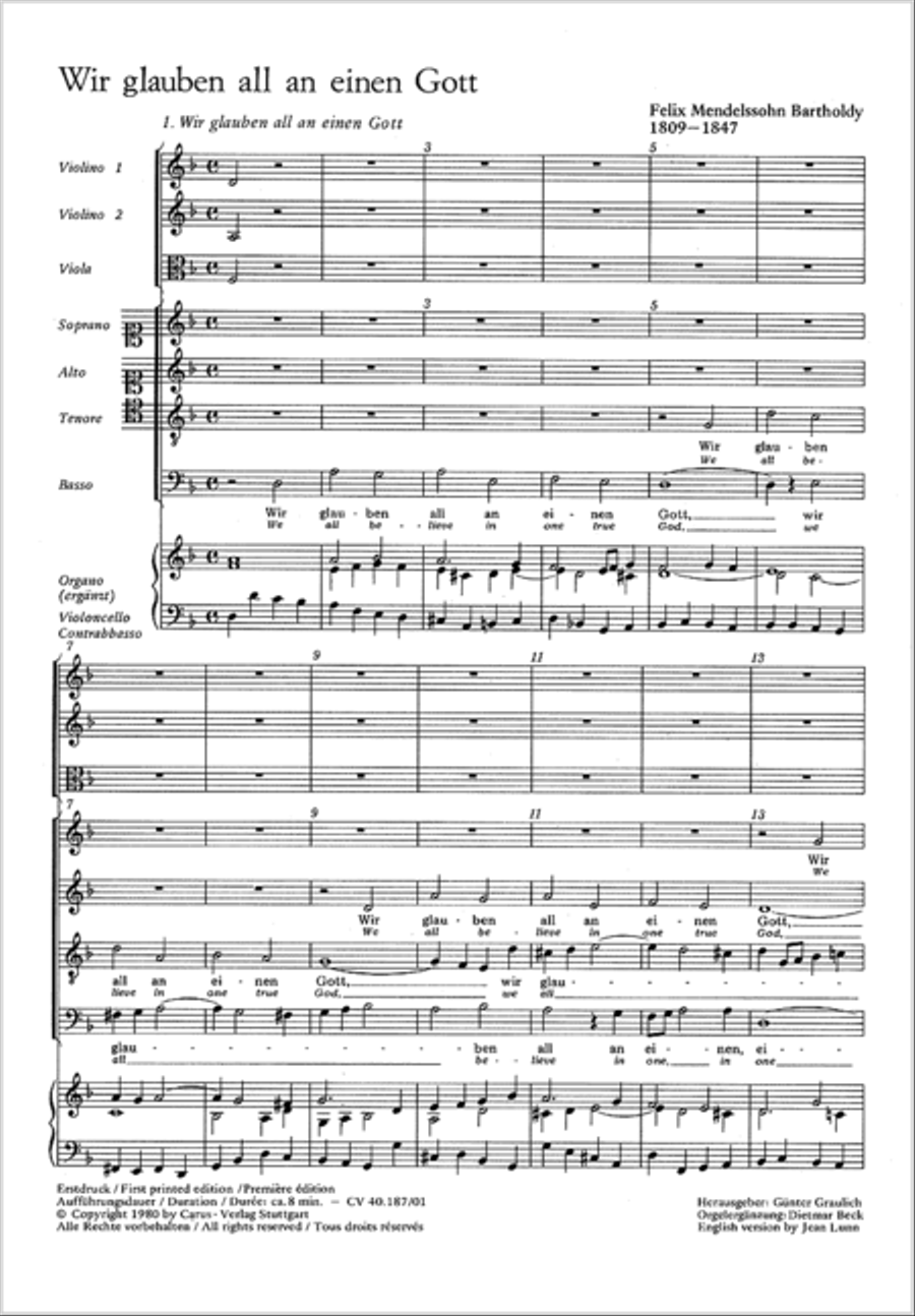 We all believe in one true God (Wir glauben all an einen Gott) 4-Part scores gallery preview page 66