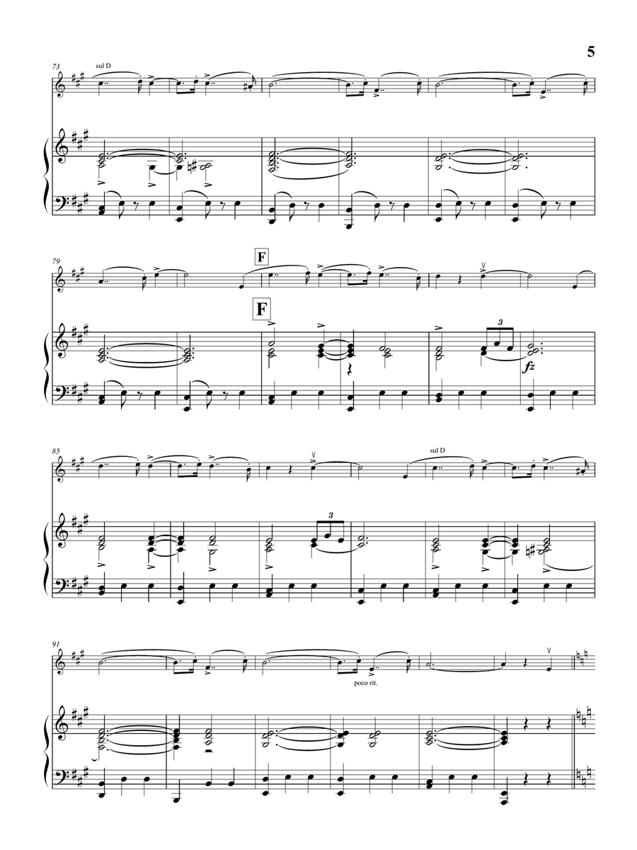 Liebeslied (Love's Sorrow) for Violin Solo and Piano accompaniment Violin Solo scores gallery preview page 6