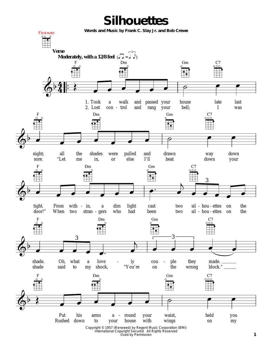 Silhouettes Silhouettes Ukulele scores gallery preview page 1