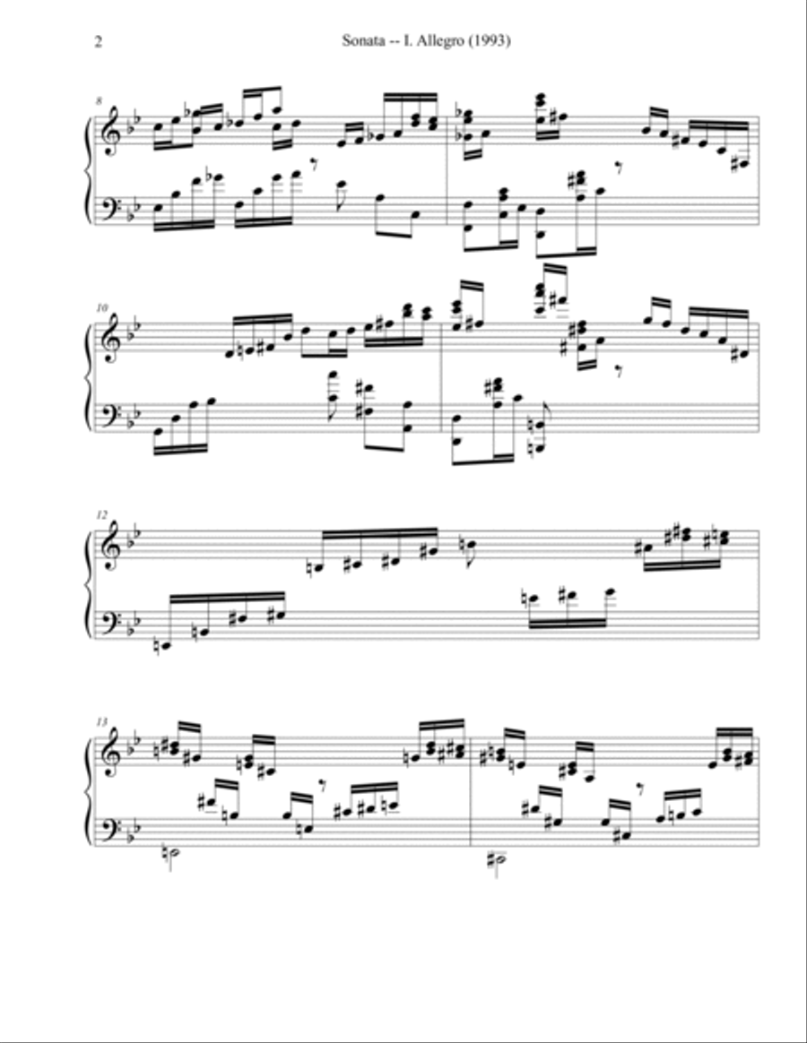 Sonata in B♭ (1993) Piano Solo scores gallery preview page 2
