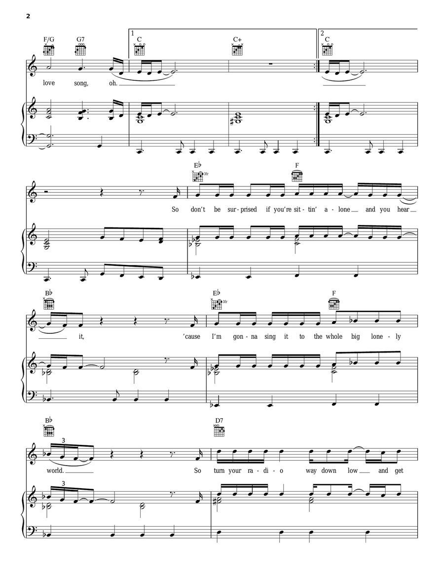 A Very Special Love Song Piano, Vocal, Guitar scores gallery preview page 2