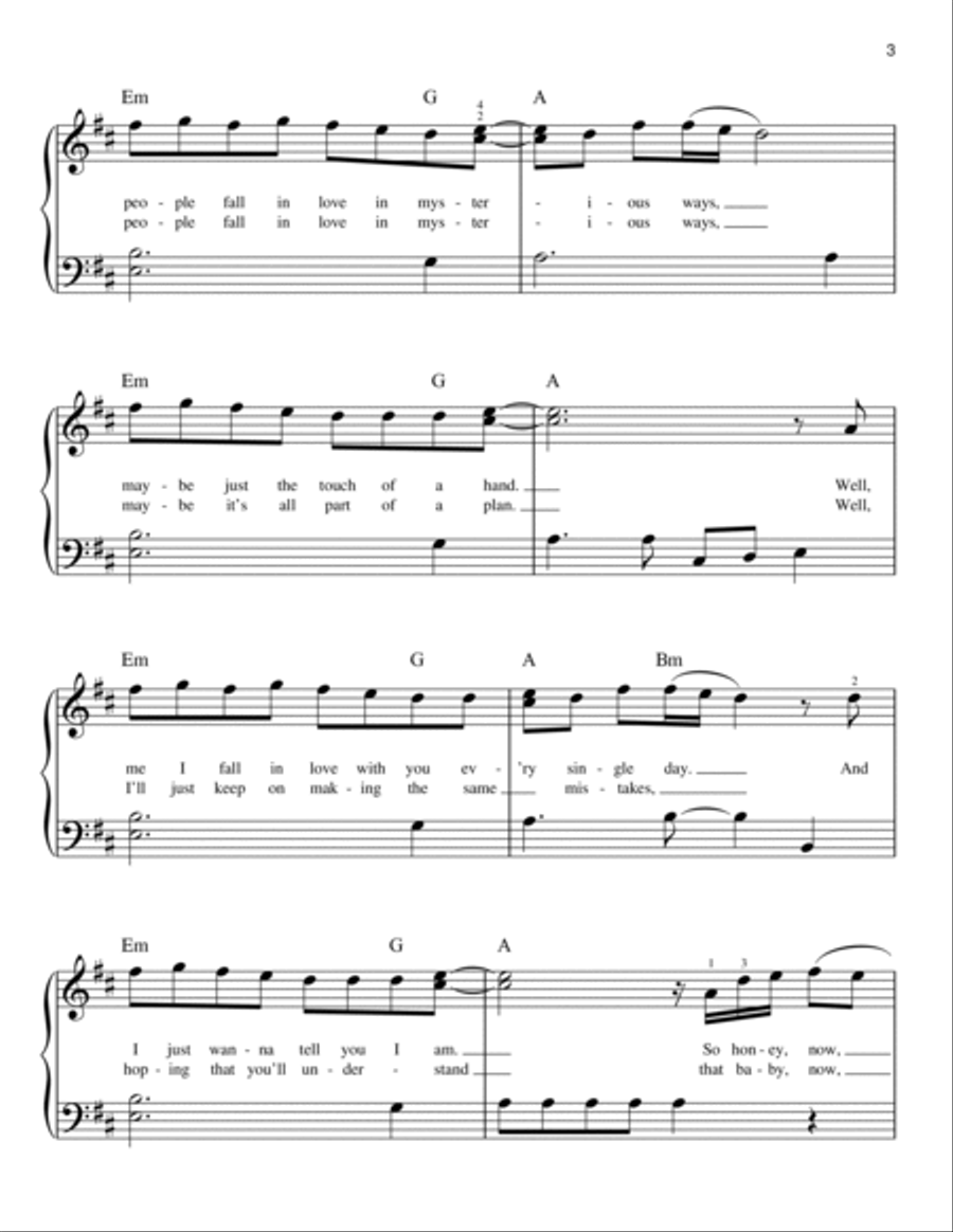 Thinking Out Loud Easy Piano scores gallery preview page 3