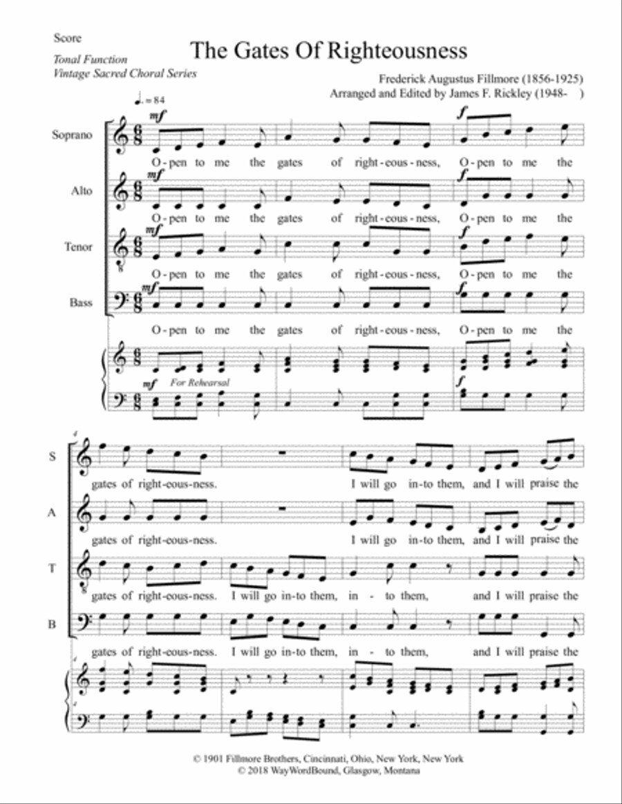 The Gates Of Righteousness 4-Part scores gallery preview page 1