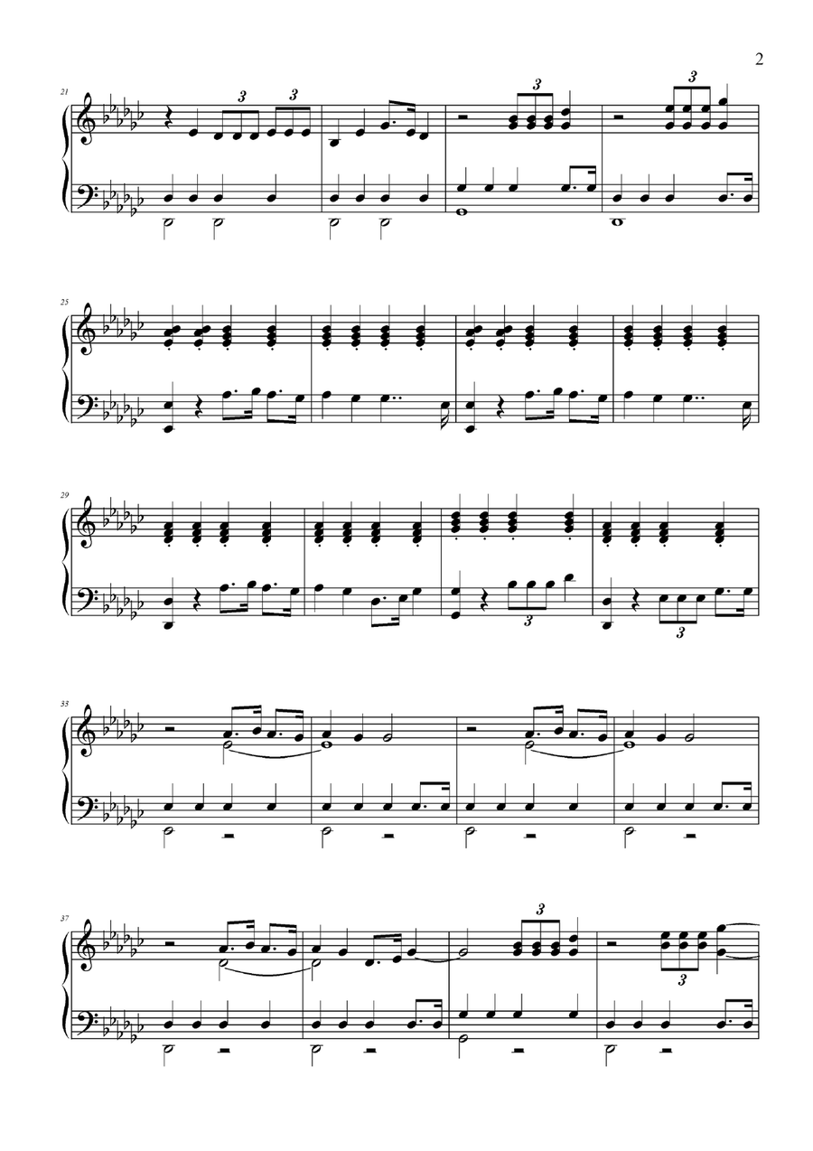 Sail Piano Solo scores gallery preview page 2