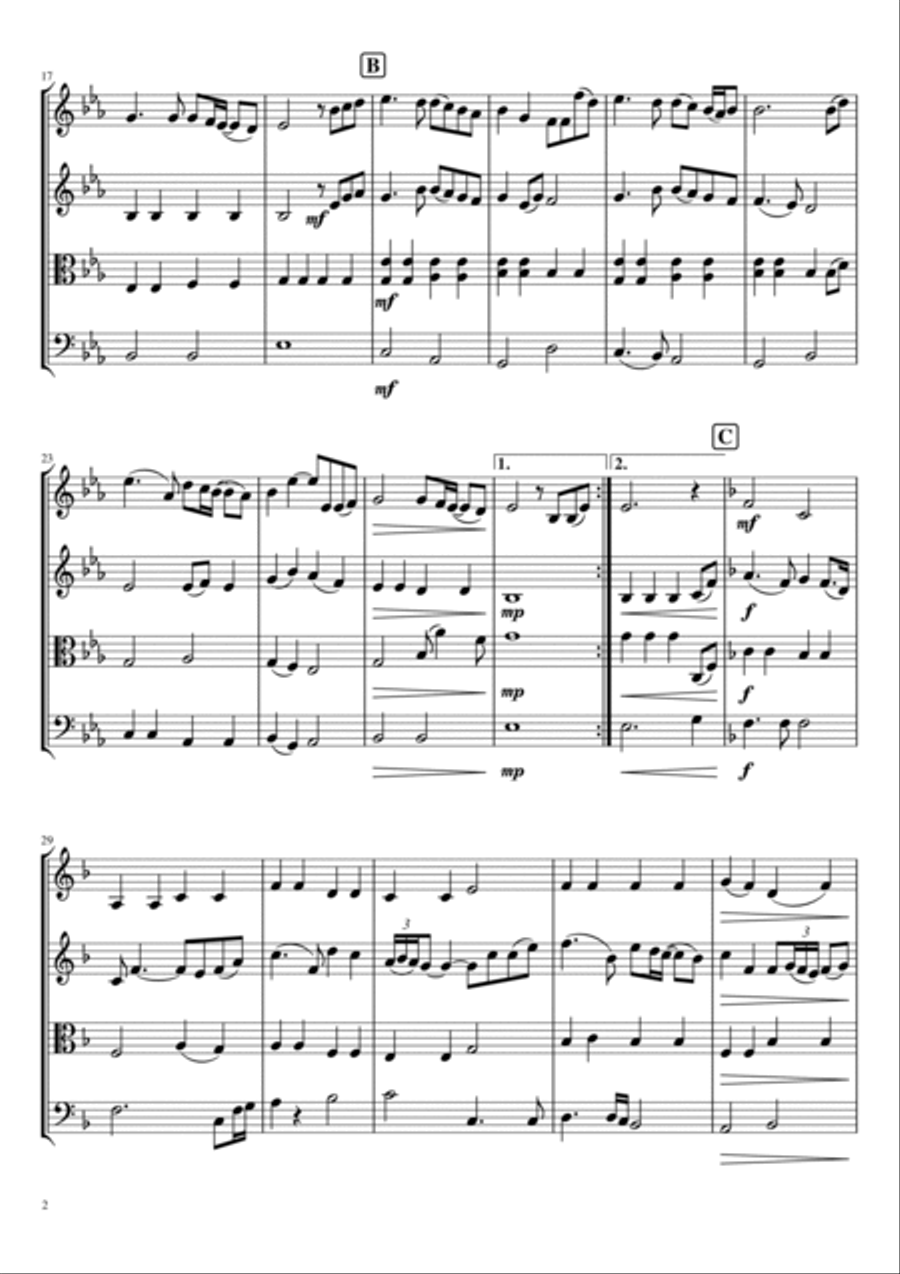You Raise Me Up String Quartet scores gallery preview page 2
