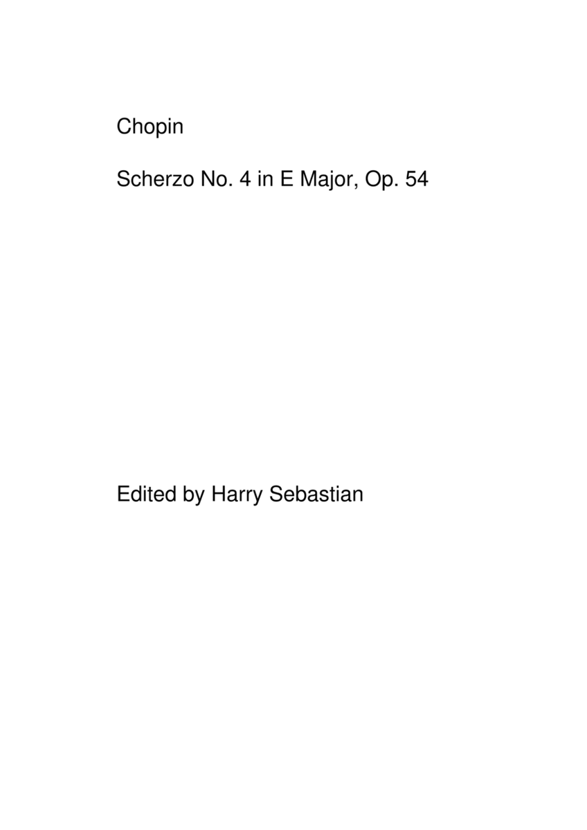 Chopin- Scherzo No. 4 in E Major, Op. 54 image number null