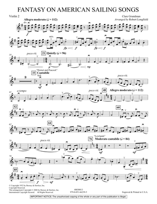 Fantasy on American Sailing Songs - Violin 2