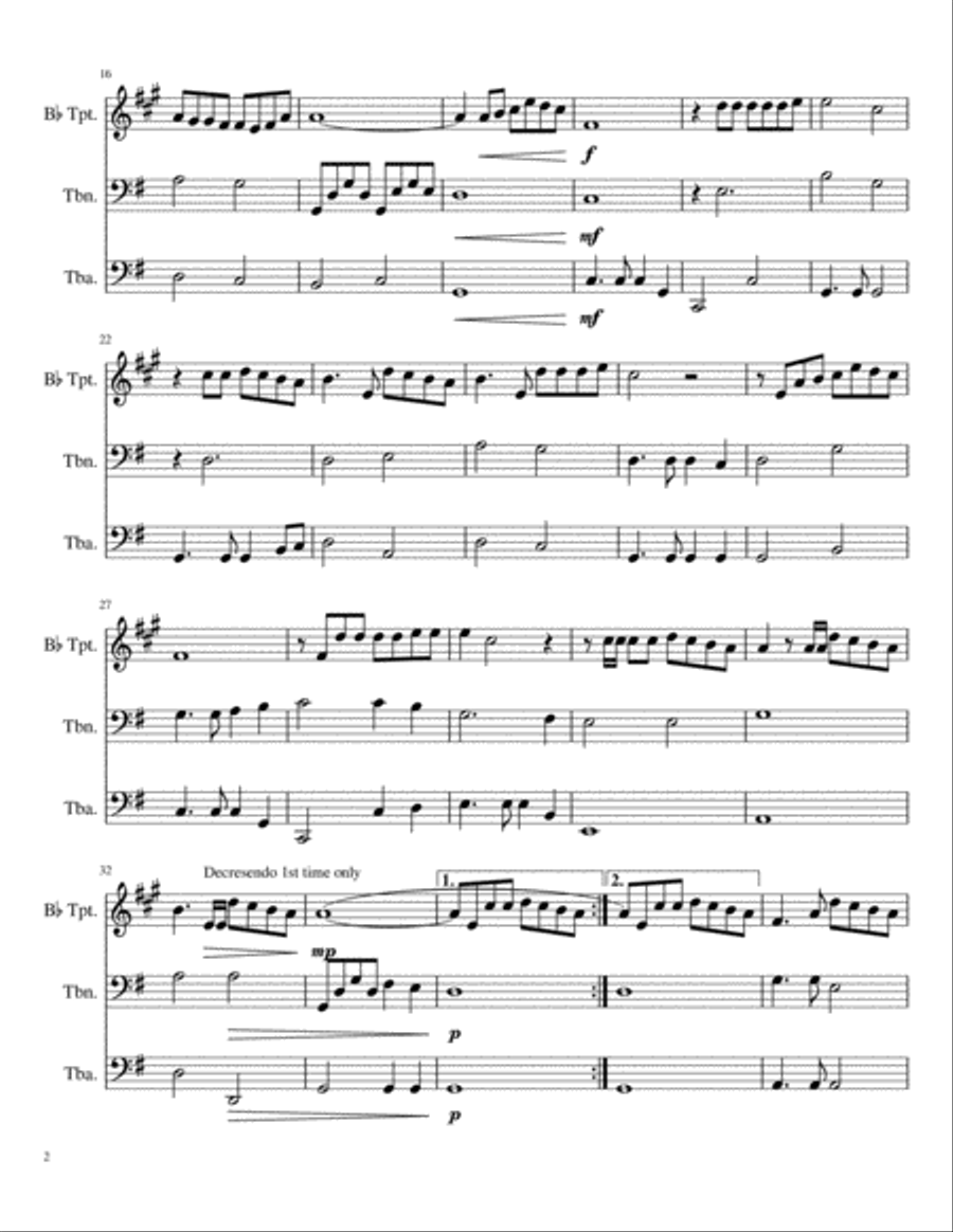 If Tomorrow Never Comes Brass Ensemble scores gallery preview page 2
