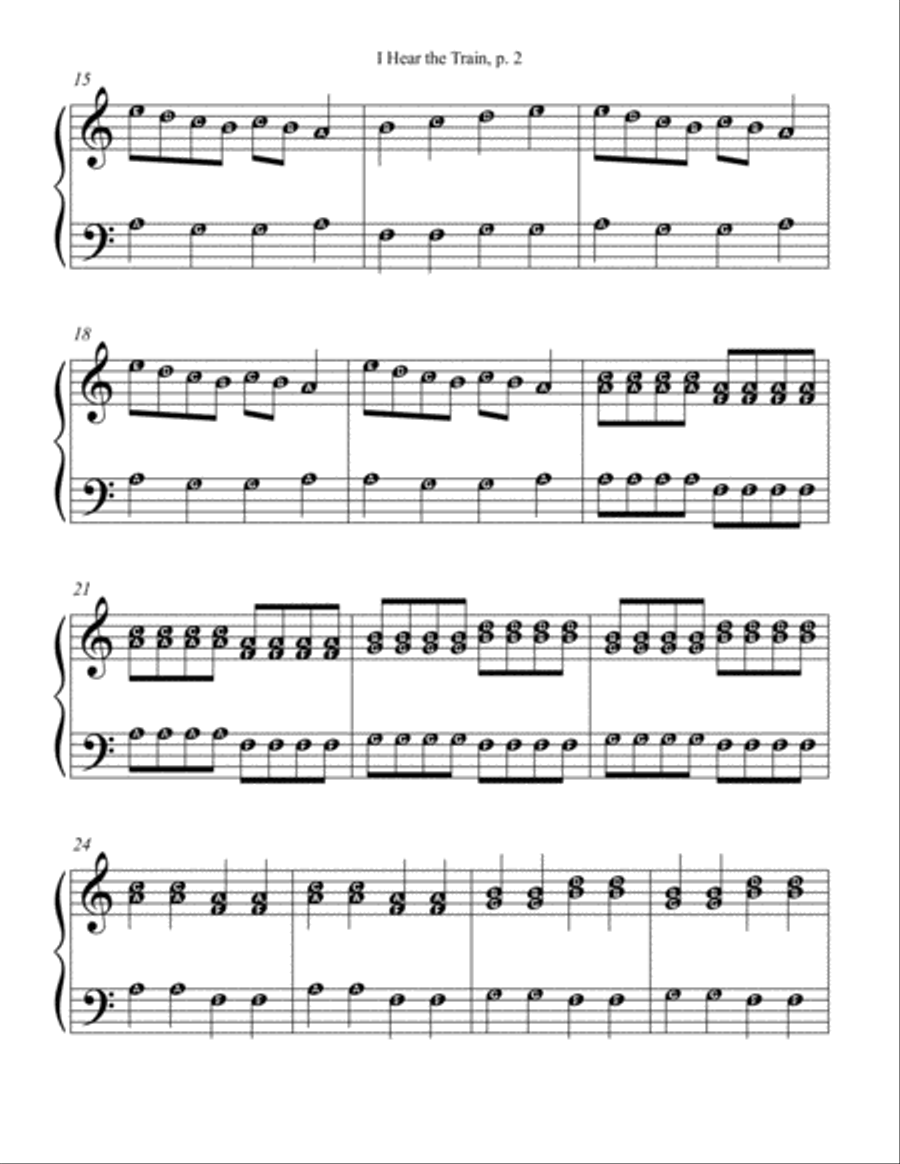 I Hear the Train I Hear the Train Easy Piano scores gallery preview page 2